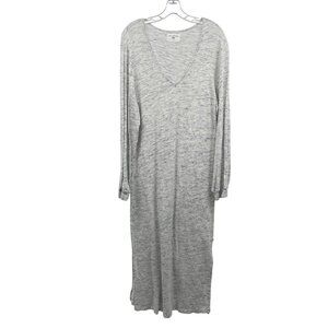 Sol Angeles Womens Long Sleeve Maxi Dress Heather Blue/White Size Large
